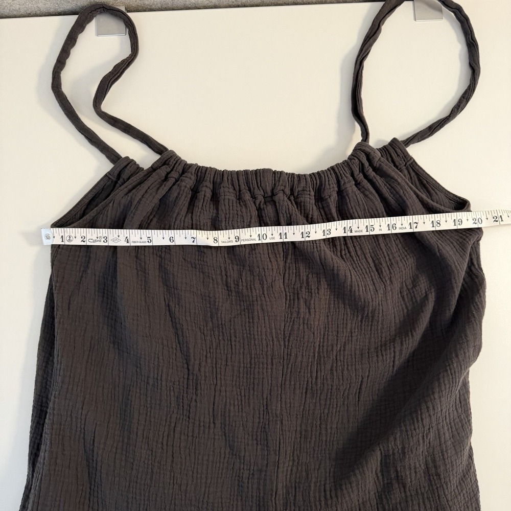 Back Beat Co Gauze Jumper Jumpsuit Wide-leg M /L Gray Pockets Organic Cotton - Picture 4 of 11